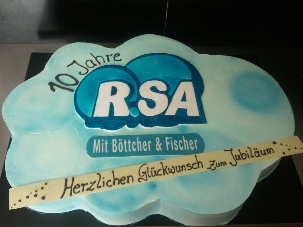 Jubiläumstorte 10 Jahre RSA Radio von Konditorei & Café Krüsmann Leipzig
