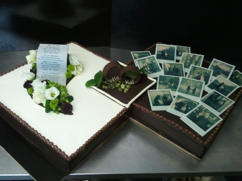 Hochzeitstorte mit Fotos und Eheringen – Konditorei & Café Krüsmann Leipzig